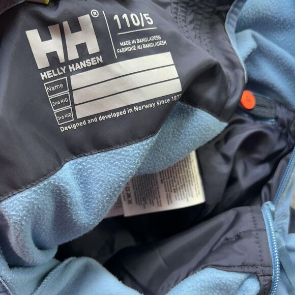 Helly-Hansen Kids Little Vertical Insulated Salopette Bib Pant 110/5 Blue Ski - Picture 16 of 16